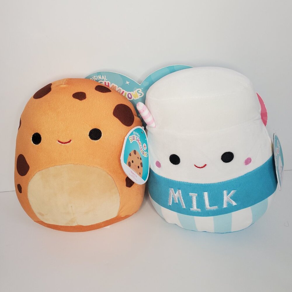 NWT Squishmallows Official Kellytoy 8 Inches Milk and Cookies Nelly and Neeona